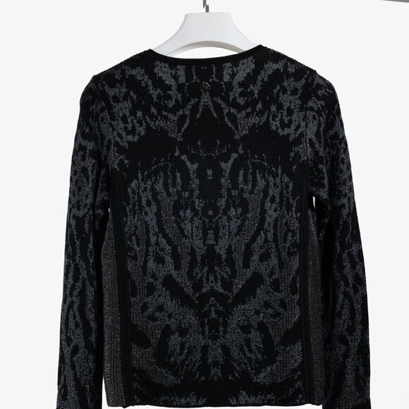 Roberto Cavalli Black Metallic Knit Cardigan - Picture 2 of 12